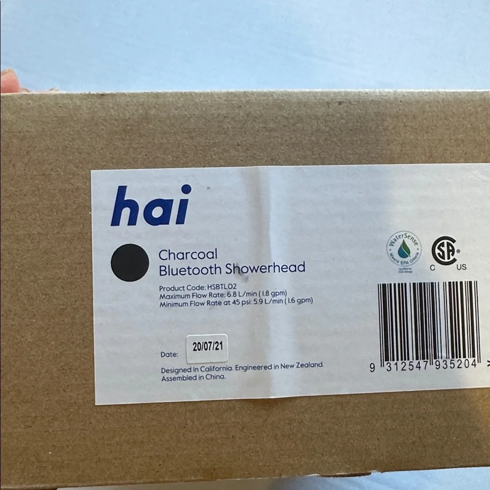 HAI smart spa shower system showerhead charcoal open box